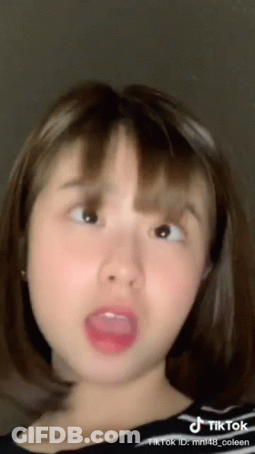 A Tiktok Video Of A Girl With Her Mouth Open GIF