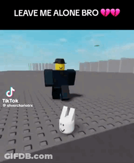 A Tiktok Video Of A Man And A Bunny With The Words Leave Me Alone Bro GIF
