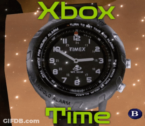 A Timex Watch Is Displayed On A Xbox Time Poster GIF