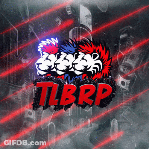 A Tlbrp Logo With A Rooster And A Lion GIF