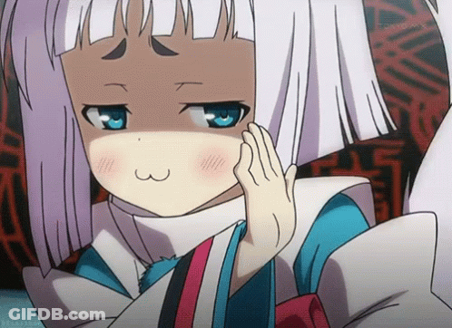 A Tokyo Mx Anime Character With White Hair And Blue Eyes Making A Face GIF