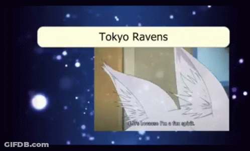 A Tokyo Ravens Advertisement With A Picture Of A Fox 'S Ears GIF