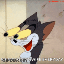 A Tom And Jerry Cartoon With The Caption When I See My Wife Everyday GIF