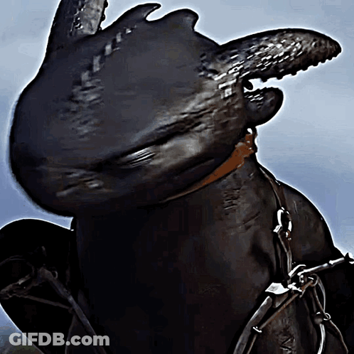 A Toothless From How To Train Your Dragon Is Riding A Horse GIF