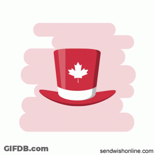 A Top Hat With A Maple Leaf On It GIF