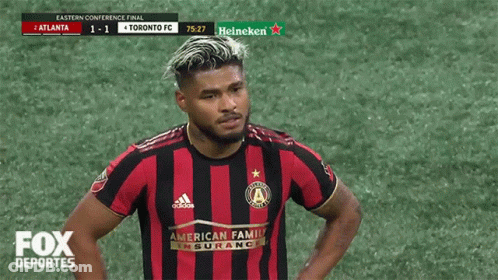A Toronto Fc Soccer Player Stands On The Field During The Fox Deportes Broadcast GIF