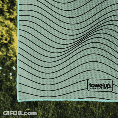 A Towel That Has The Word Towelup On The Bottom Of It GIF