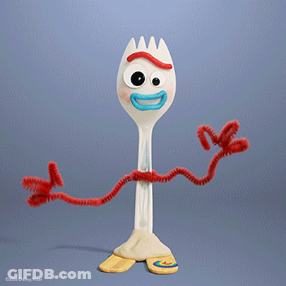 A Toy From The Movie Toy Story 4 With A Pipe Cleaner Leg GIF