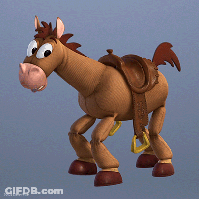 A Toy Horse With A Saddle And Bridle From Toy Story GIF