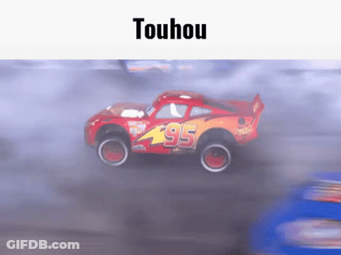 A Toy Lightning Mcqueen Car With The Number 95 On The Side GIF