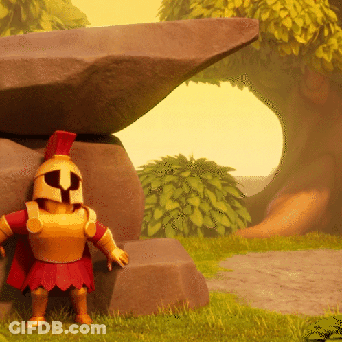 A Toy Soldier With A Helmet And A Red Crest GIF