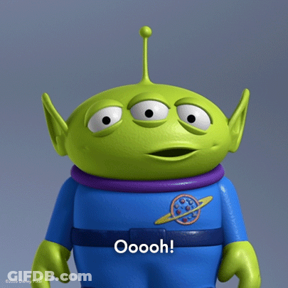 A Toy Story Alien Says Oooh On The Bottom GIF