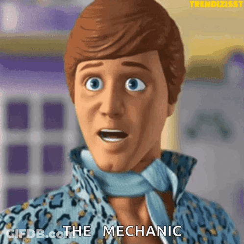A Toy Story Character Says The Mechanic With A Surprised Expression On His Face GIF