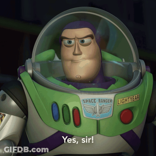 A Toy Story Character Says Yes Sir GIF