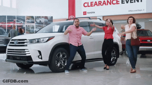 A Toyota Dealership Has A Clearance Event GIF