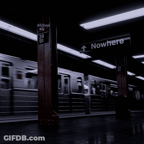 A Train Is Going To Nowhere At A Subway Station GIF