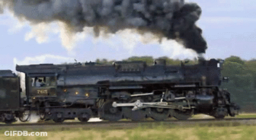 A Train With The Number 705 On The Front Of It GIF