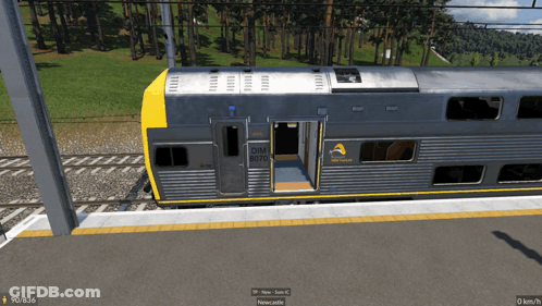 A Train With The Number Dim 7070 On The Side GIF