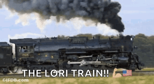 A Train With The Words The Lori Train On It GIF