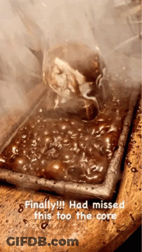 A Tray Of Food With The Words Finally Had Missed This Too The Core At The Bottom GIF