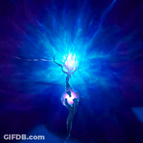 Tree With Light Coming From Branches GIF