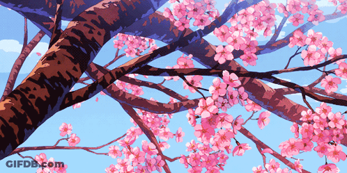 A Tree With Lots Of Pink Flowers On It GIF