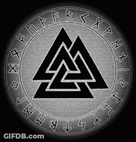 A Triangle In A Circle With Runes Around It And A Triangle In The Middle GIF