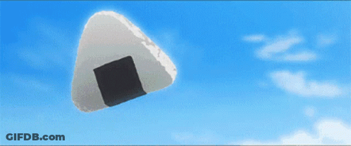 A Triangle Shaped Object With A Black Square In The Middle Is Floating In The Sky GIF