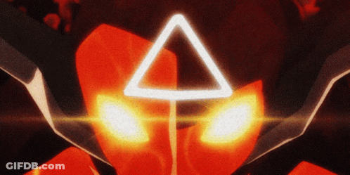 A Triangle With A Arrow Pointing Up Is On A Red And Black Background GIF