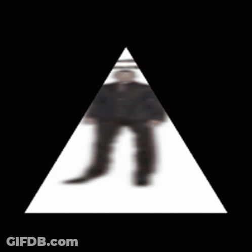 A Triangle With Two People Standing On It GIF