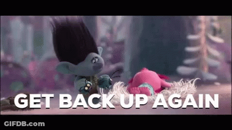 A Troll And A Pink Troll Are Standing Next To Each Other In A Scene From The Movie Trolls . GIF