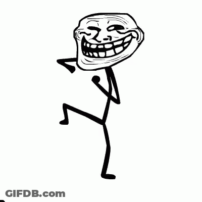 A Troll Face With The Words `` You Mad '' Written On It . GIF