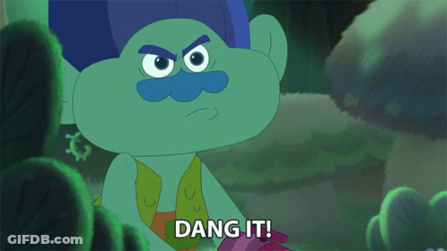 A Troll Says Dang It In A Green Background GIF