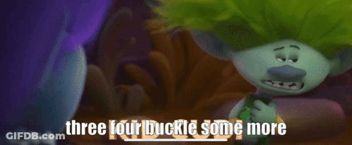 A Troll Says Three Four Buckle Some More In A Cartoon GIF