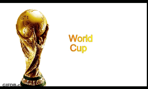 A Trophy For The Fifa World Cup Stands In Front Of A Toilet GIF