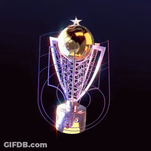 A Trophy With A Star On Top Of It That Says ' Champions League ' On It GIF