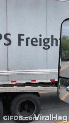 A Truck With The Word Freight On The Side GIF
