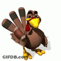 A Turkey With A Football In Its Beak GIF