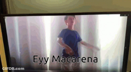 Boy Dancing With Eyy Macarena On TV GIF