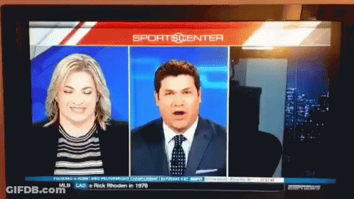 A Tv Screen Shows A Man And A Woman On The Sportscenter GIF