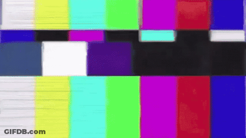 A Tv Screen With A Rainbow Of Colors GIF