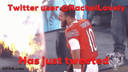 A Twitter User @Rachellovely Has Just Tweeted A Picture Of A Football Player On Fire GIF