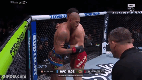 A Ufc Fight Between Pereira And Annakaev GIF