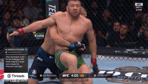 A Ufc Fight Is Being Shown Live On Espn And Threads GIF