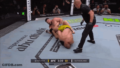 A Ufc Heavyweight Bout Between Walker And Sutherland Takes Place GIF