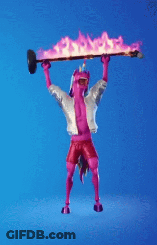 A Unicorn Is Holding A Stick With Flames On It Over His Head GIF