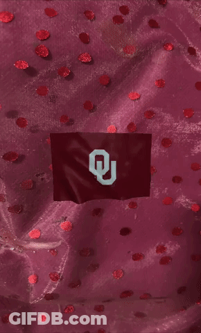 A Valentine 'S Day Card With A Flag And Two Candy Hearts With Boomer And Sooner Written On Them GIF