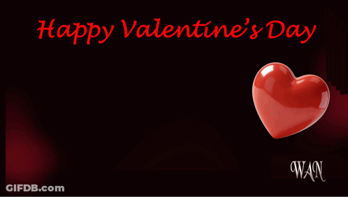 Valentine's Day Card With Red Rose And Heart GIF