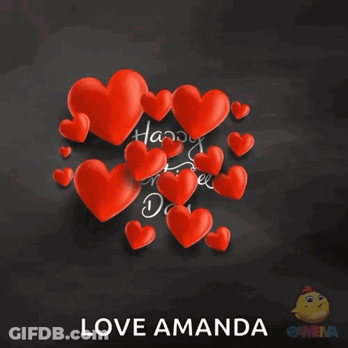 Valentine 'S Day Card With Red Hearts And Happy Valentine 'S Day GIF