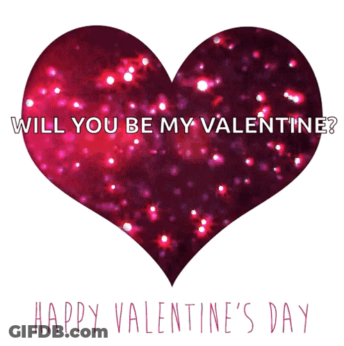 Valentine's Day Card With Heart Will You Be My Valentine GIF